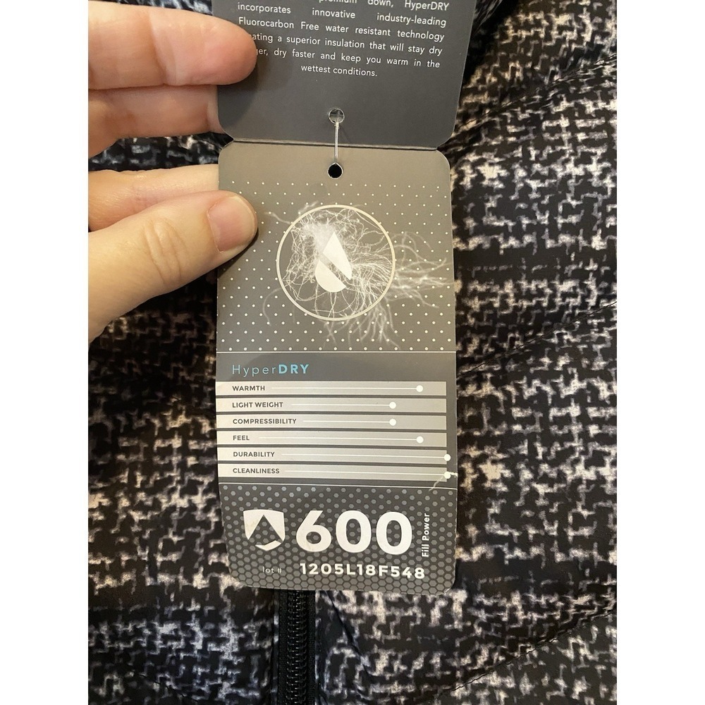 Lands' End NEW Women's HyperDry 600 Down Puffer Vest Black Gray L 14-16 - Picture 3 of 7